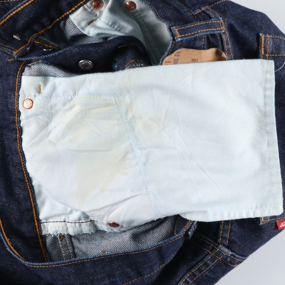 Dark navy Levi's 501 straight denim pants for men, equivalent to w31 unclear navy blue type Vintage Second Hand