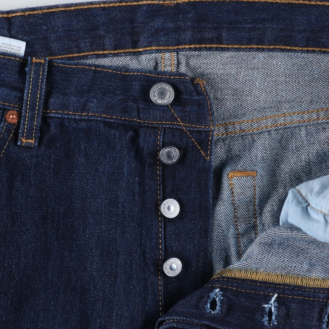 Dark navy Levi's 501 straight denim pants for men, size W37 cotton navy blue type Vintage Second Hand