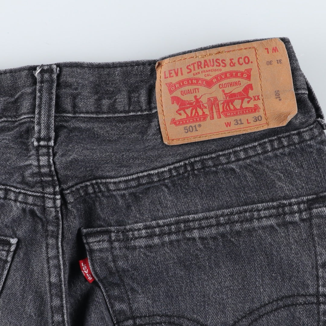 Levi's 501 Black Denim Straight Denim Pants Men's W31 equivalent cotton black type Vintage Second Hand