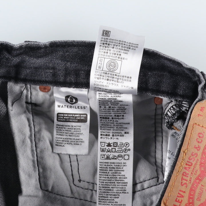 Levi's 501 Black Denim Straight Denim Pants Men's W31 equivalent cotton black type Vintage Second Hand