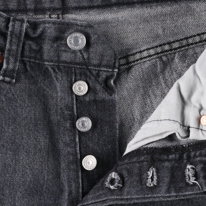 Levi's 501 Black Denim Straight Denim Pants Men's W31 equivalent cotton black type Vintage Second Hand