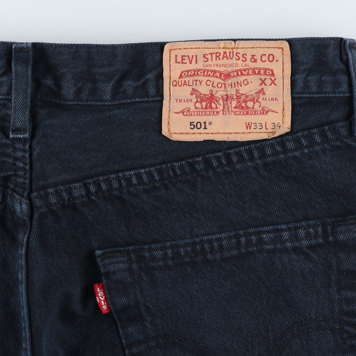 Levi's 501 Euro Model Black Denim Straight Denim Pants Men's W34 cotton black type Vintage Second Hand