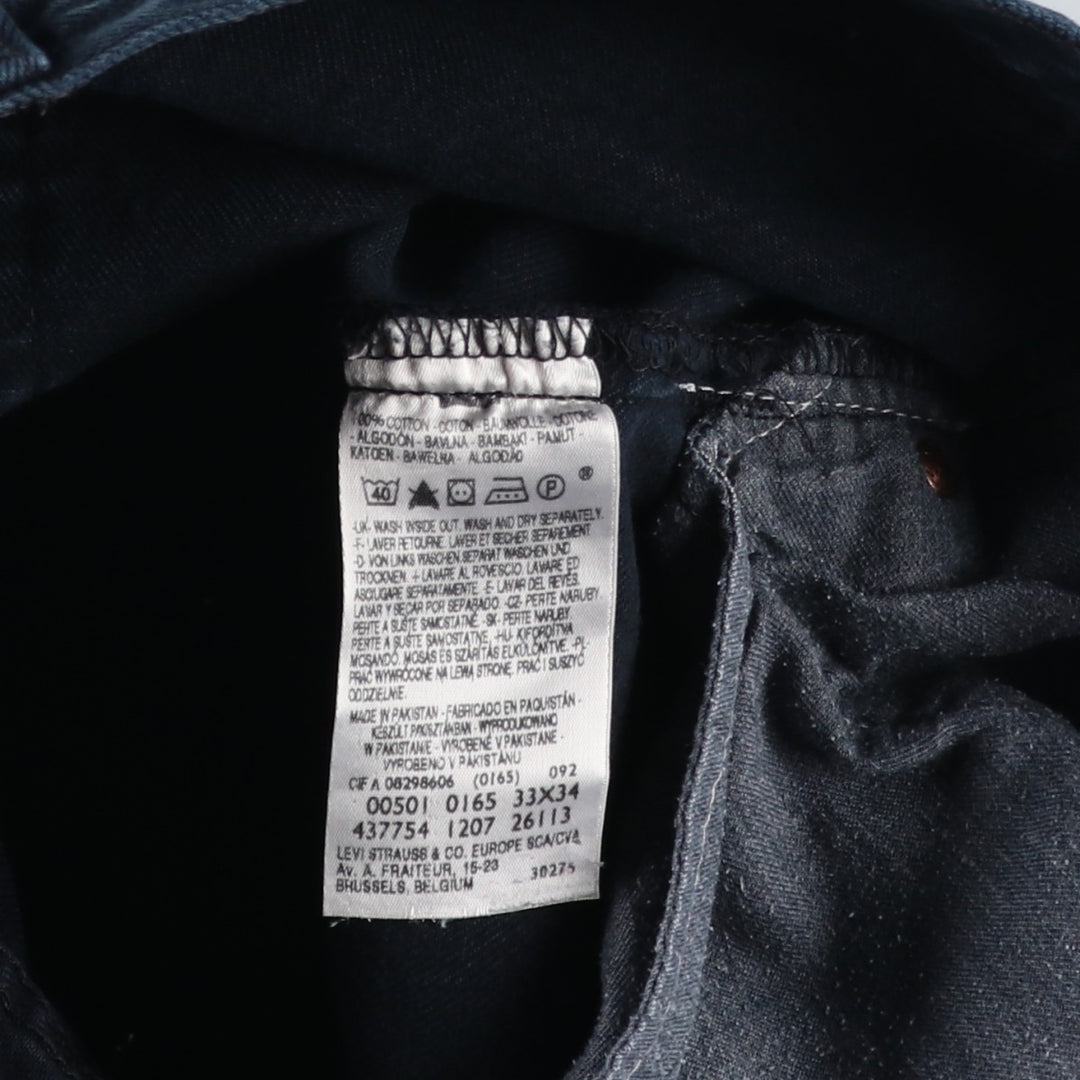 Levi's 501 Euro Model Black Denim Straight Denim Pants Men's W34 cotton black type Vintage Second Hand