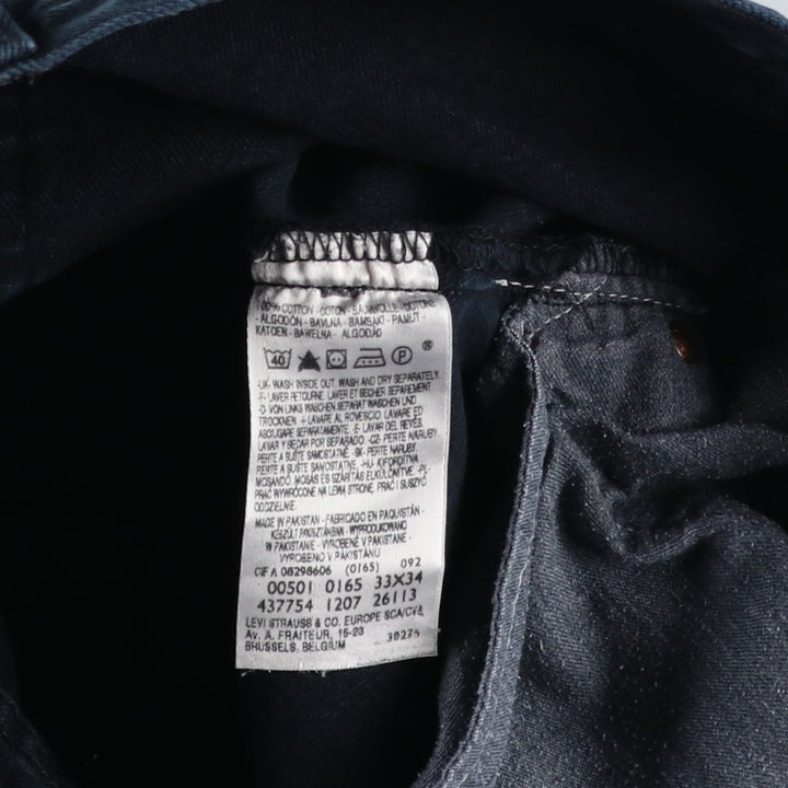 Levi's 501 Euro Model Black Denim Straight Denim Pants Men's W34 cotton black type Vintage Second Hand