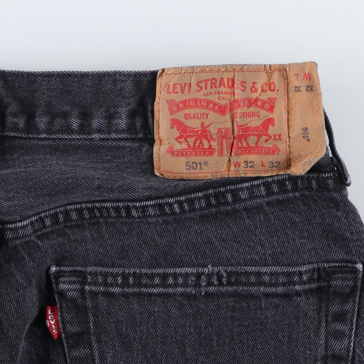 Levi's 501 Black Denim Straight Denim Pants for Men, W32 equivalent cotton black type Vintage Second Hand