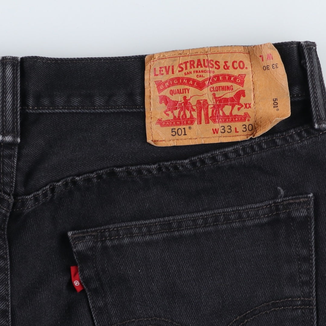 Levi's 501 Black Denim Straight Denim Pants for Men, W34 equivalent cotton black type Vintage Second Hand