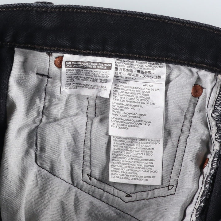 Levi's 501 Black Denim Straight Denim Pants for Men, W34 equivalent cotton black type Vintage Second Hand