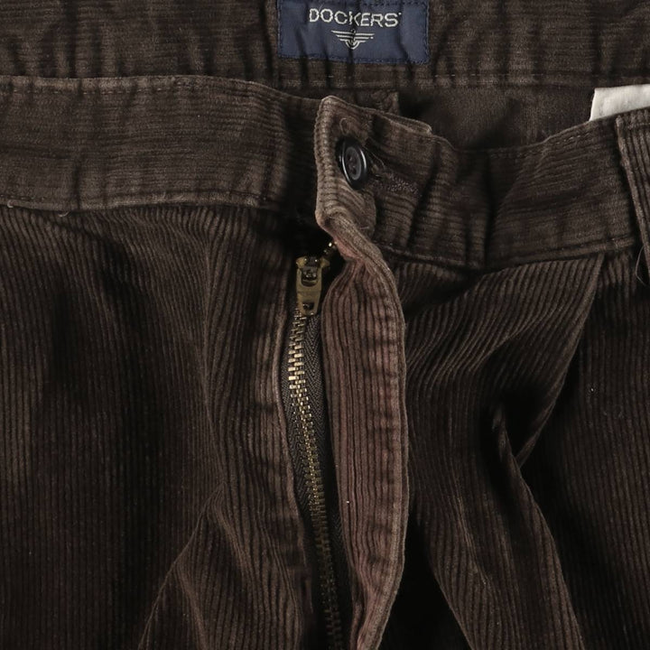DOCKERS Two-pleat Corduroy Pants, Men's, Size 36 unclear brown type Vintage Second Hand