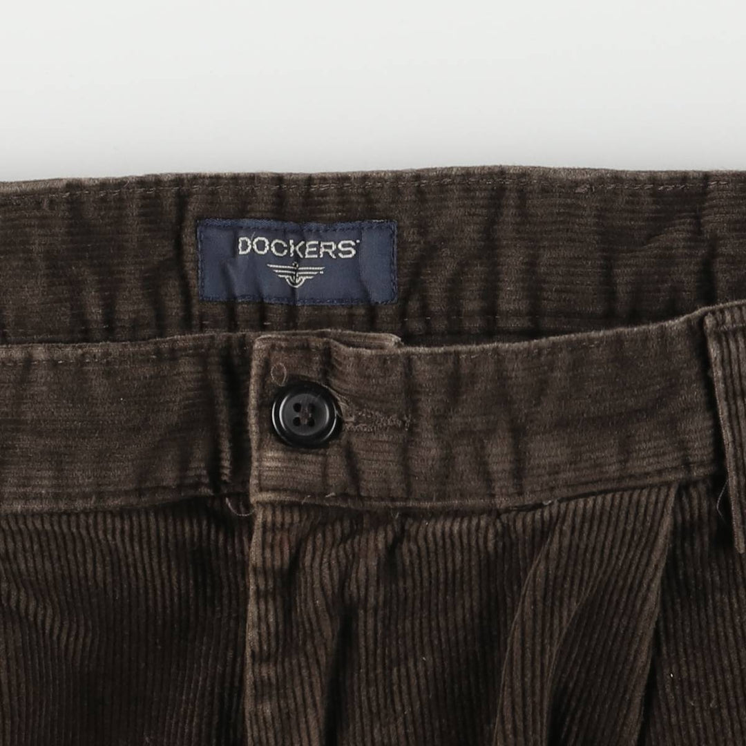 DOCKERS Two-pleat Corduroy Pants, Men's, Size 36 unclear brown type Vintage Second Hand