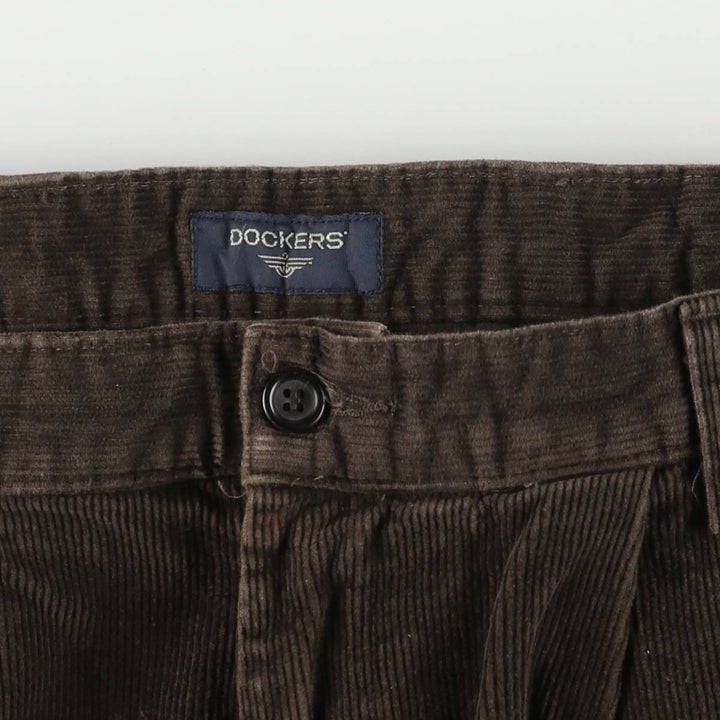 DOCKERS Two-pleat Corduroy Pants, Men's, Size 36 unclear brown type Vintage Second Hand