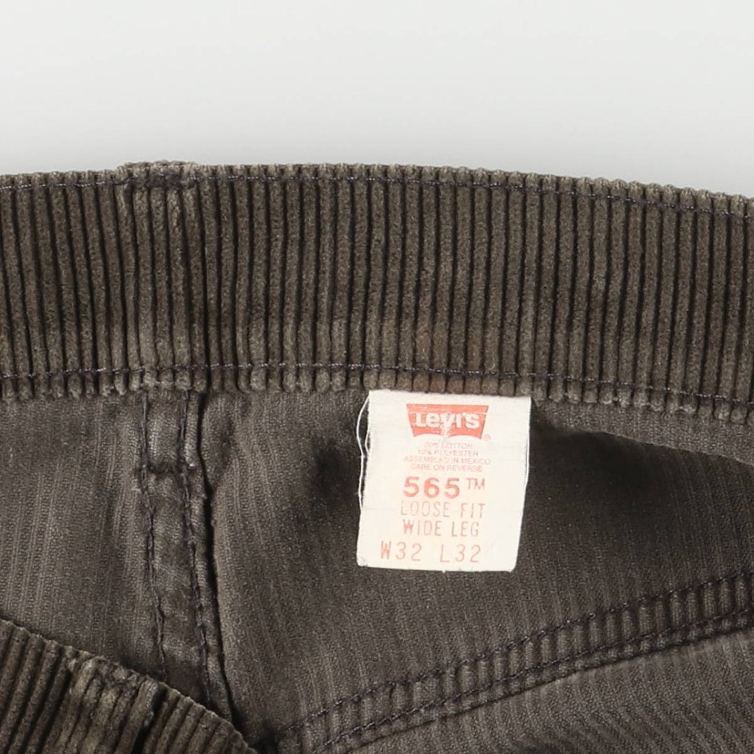 90'S Vintage Levi's 565 Loose Fit Wide Leg Corduroy Pants, Men's Size 34 cotton brown type Vintage Second Hand
