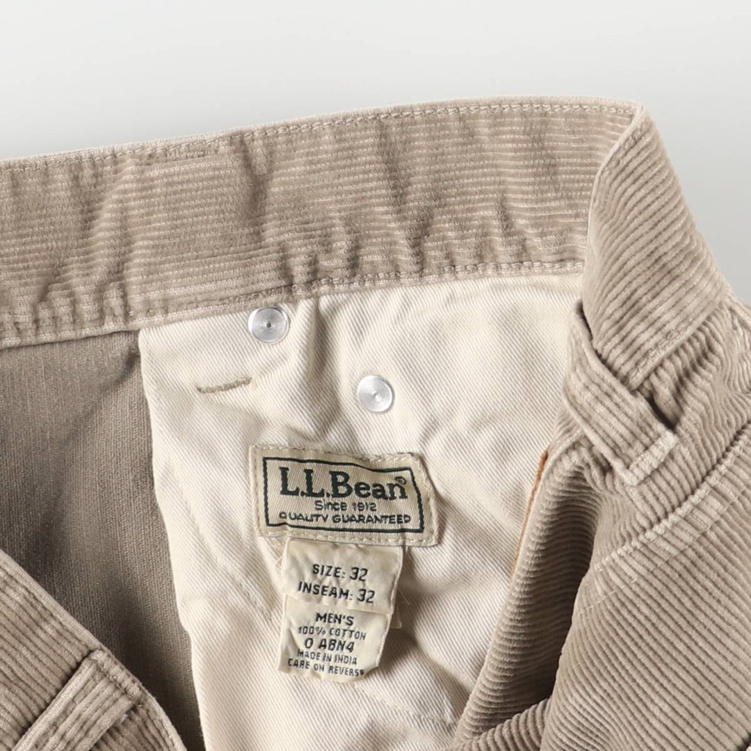 LLBean Men's Corduroy Pants, Size W32 cotton Beige type Vintage Second Hand