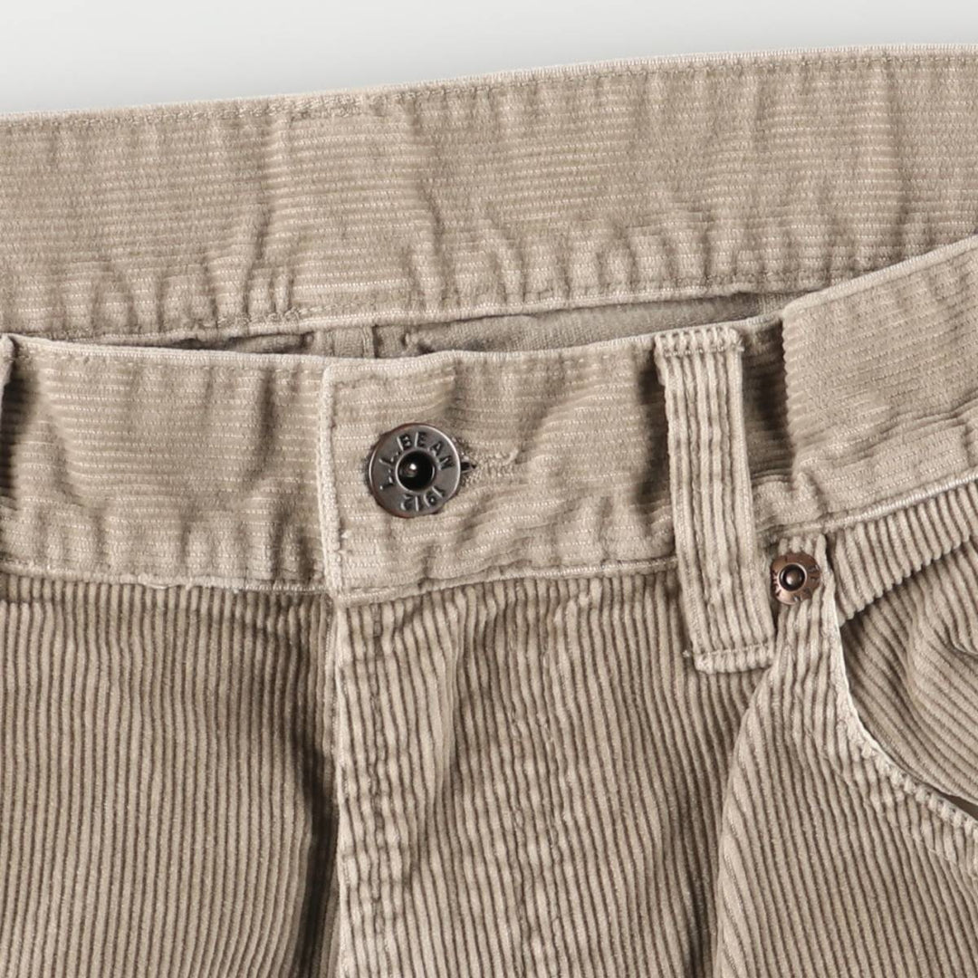 LLBean Men's Corduroy Pants, Size W32 cotton Beige type Vintage Second Hand