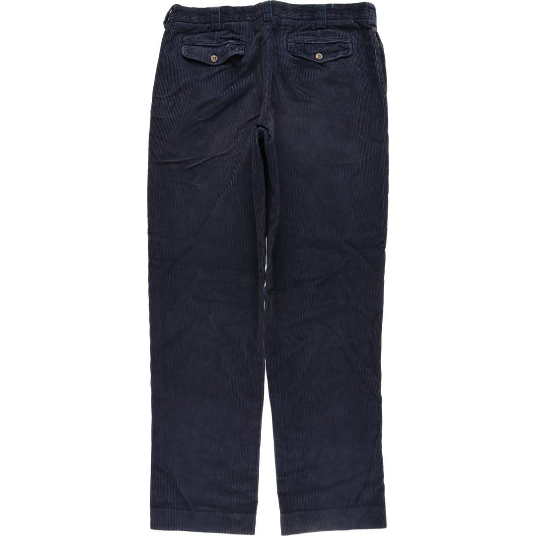 90s-00'S LLBean Classic Fit Wide Ribbed Corduroy Pants, Men's, Vintage, Size 37 cotton navy blue type Vintage Second Hand