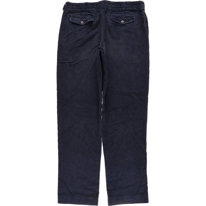 90s-00'S LLBean Classic Fit Wide Ribbed Corduroy Pants, Men's, Vintage, Size 37 cotton navy blue type Vintage Second Hand