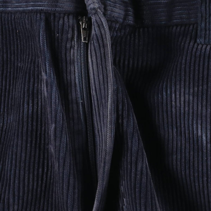 90s-00'S LLBean Classic Fit Wide Ribbed Corduroy Pants, Men's, Vintage, Size 37 cotton navy blue type Vintage Second Hand
