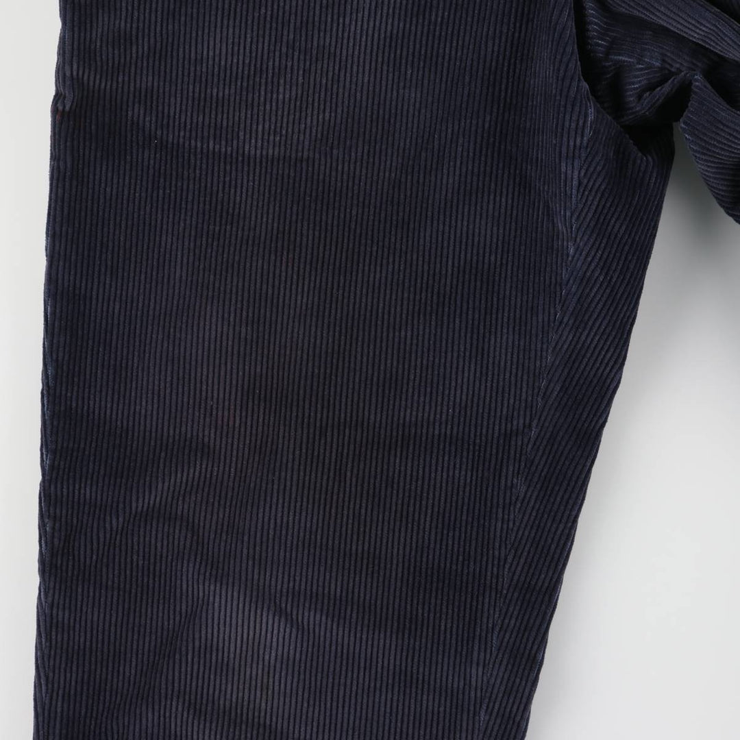 90s-00'S LLBean Classic Fit Wide Ribbed Corduroy Pants, Men's, Vintage, Size 37 cotton navy blue type Vintage Second Hand