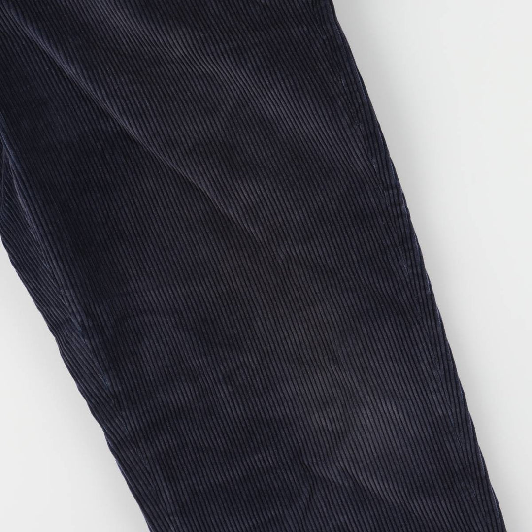 90s-00'S LLBean Classic Fit Wide Ribbed Corduroy Pants, Men's, Vintage, Size 37 cotton navy blue type Vintage Second Hand