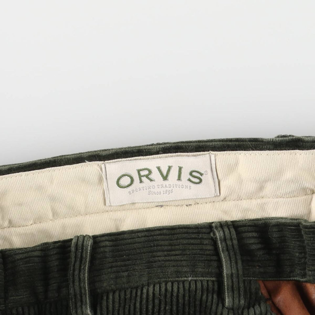 Orvis cut-off corduroy pants, made in the USA, men's size W33 cotton Green type dark green Vintage Second Hand