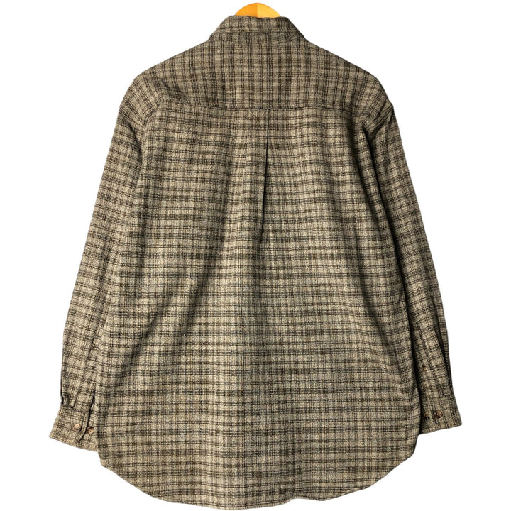 90'S St. John's Bay Vintage Long Sleeve Flannel Check Shirt, Men's Size Medium cotton gray type Vintage Second Hand