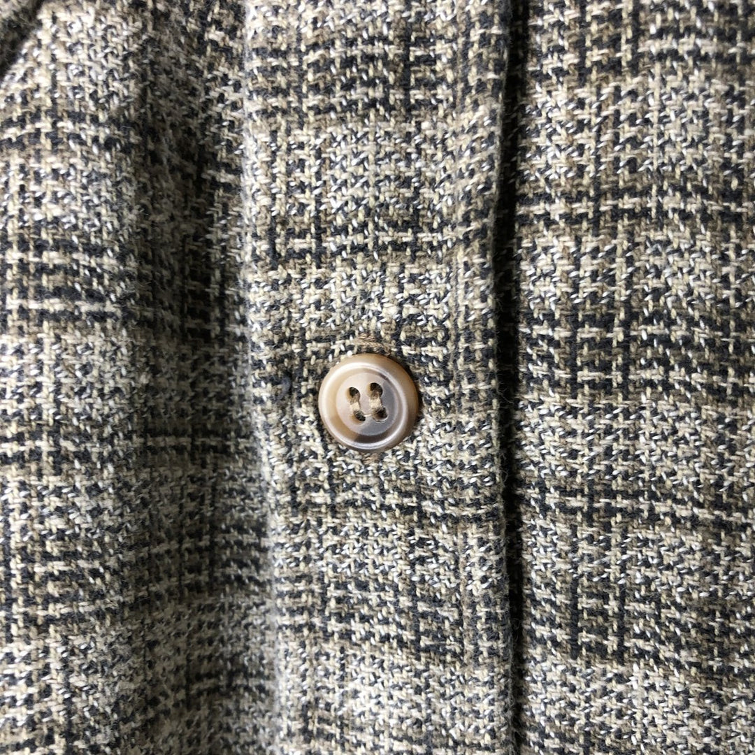 90'S St. John's Bay Vintage Long Sleeve Flannel Check Shirt, Men's Size Medium cotton gray type Vintage Second Hand