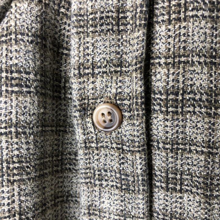 90'S St. John's Bay Vintage Long Sleeve Flannel Check Shirt, Men's Size Medium cotton gray type Vintage Second Hand