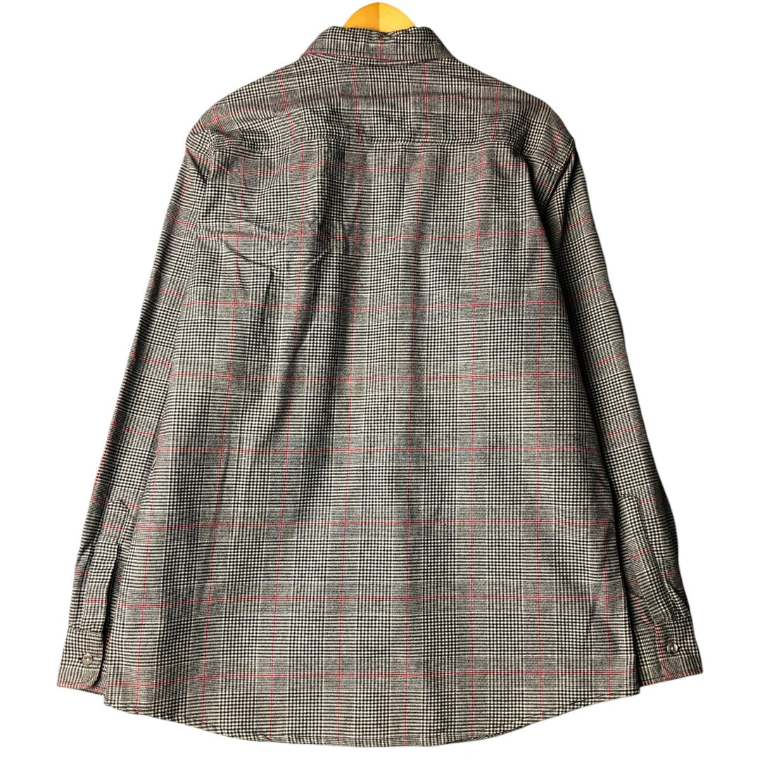 Vintage 1970'S Eddie Bauer long-sleeved flannel check shirt, made in the USA, men's size XL cotton black type Vintage Second Hand