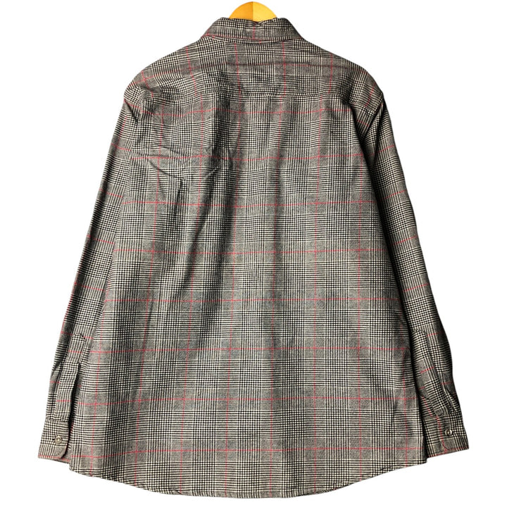 Vintage 1970'S Eddie Bauer long-sleeved flannel check shirt, made in the USA, men's size XL cotton black type Vintage Second Hand