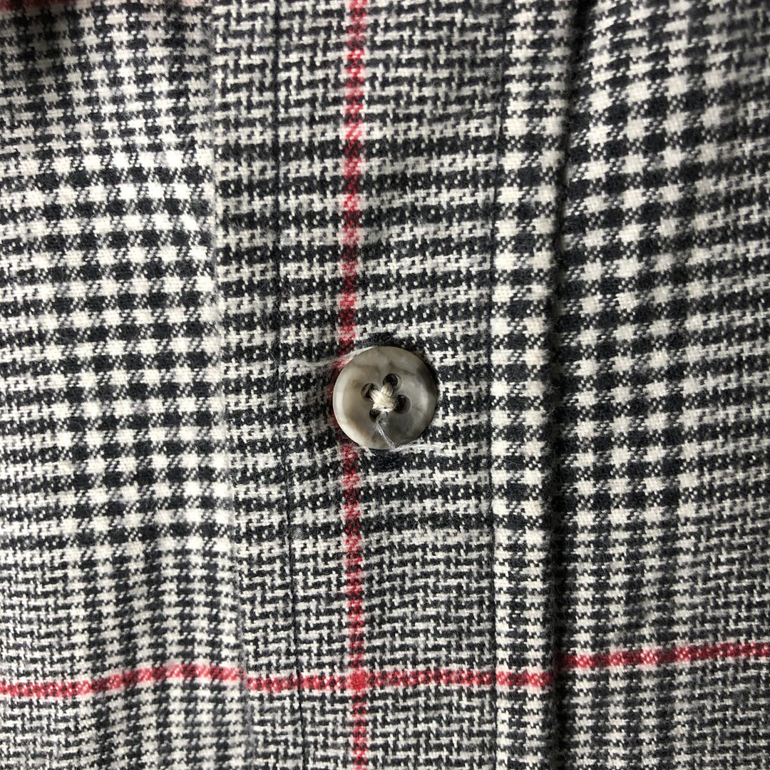 Vintage 1970'S Eddie Bauer long-sleeved flannel check shirt, made in the USA, men's size XL cotton black type Vintage Second Hand