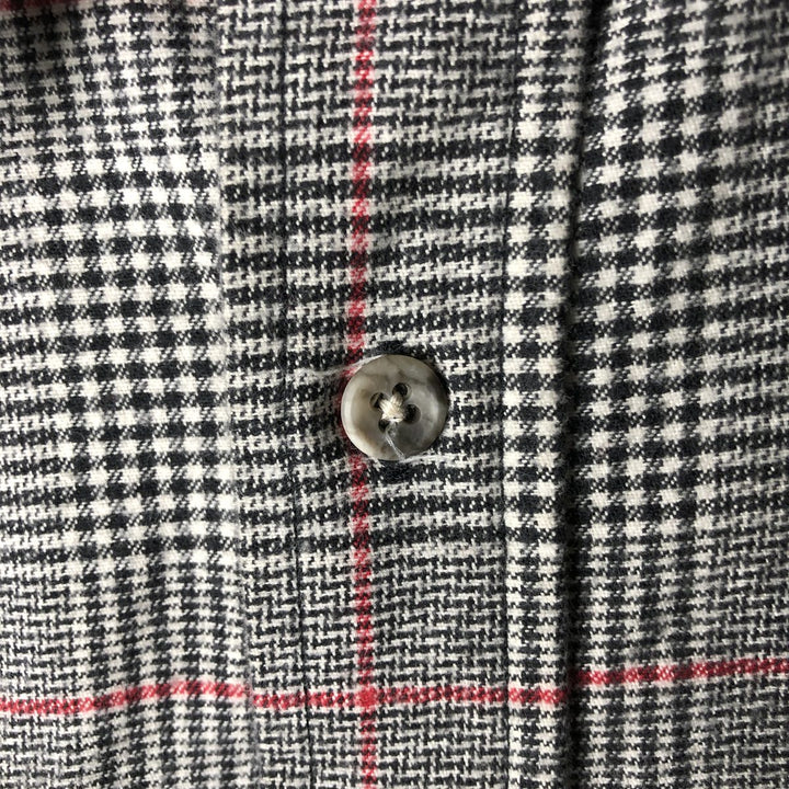 Vintage 1970'S Eddie Bauer long-sleeved flannel check shirt, made in the USA, men's size XL cotton black type Vintage Second Hand