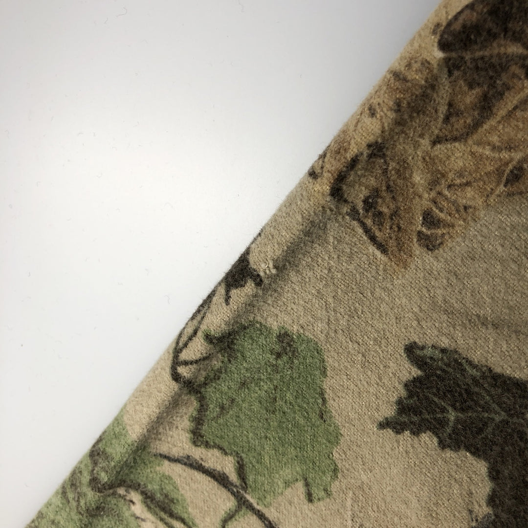 Vintage 90'S RATTLERS Camouflage Pattern Realtree Camo Long Sleeve Printed Flannel Shirt, Made in USA, Men's Size XL cotton Khaki type Vintage Second Hand