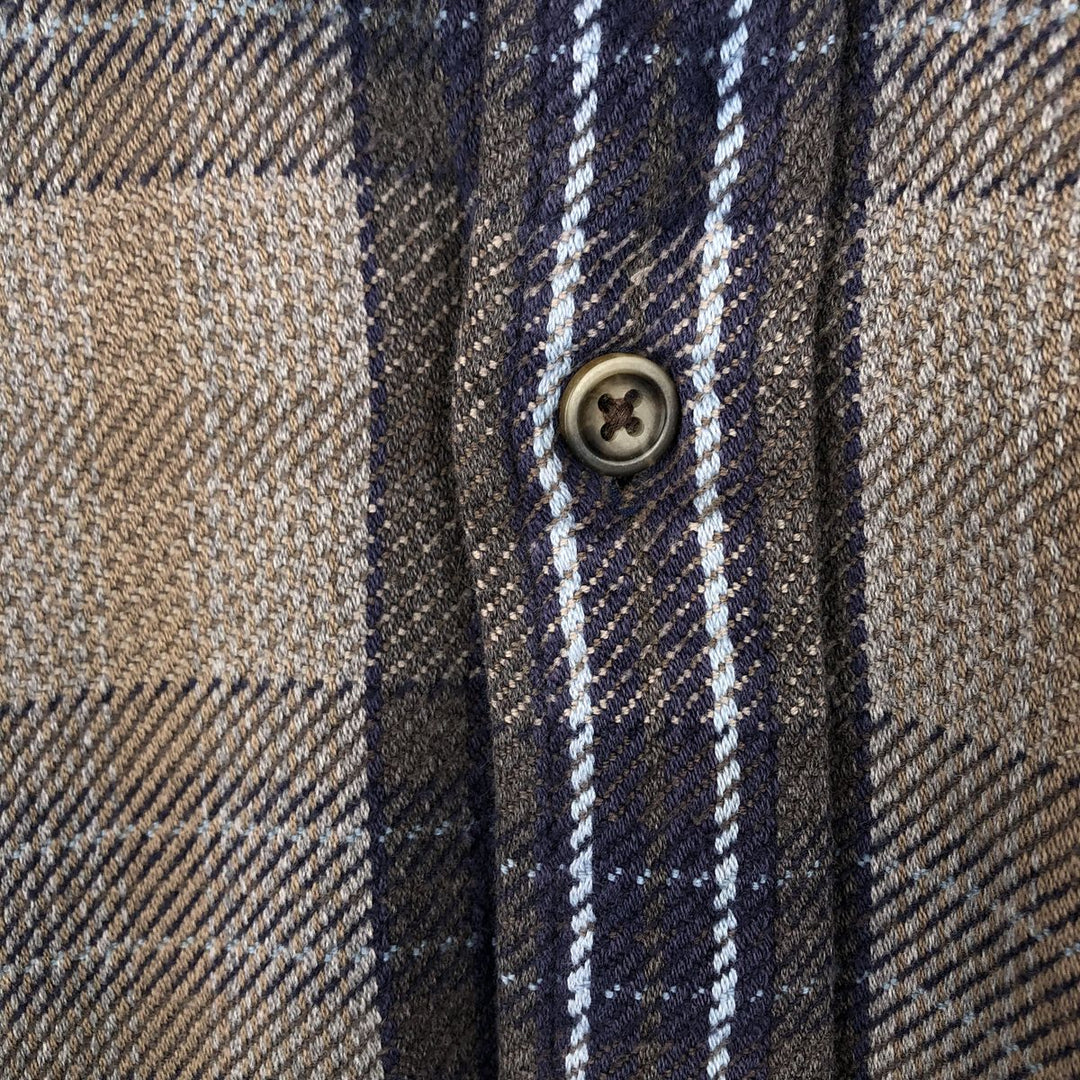 90'S Vintage St. John's Bay Long Sleeve Flannel Check Shirt, Men's XL cotton Charcoal Vintage Second Hand