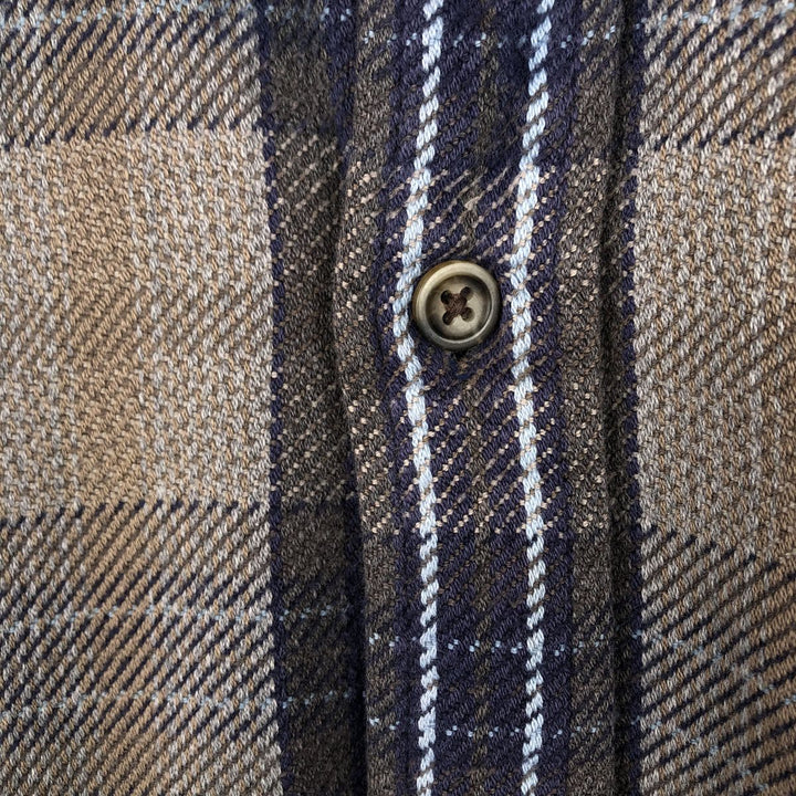 90'S Vintage St. John's Bay Long Sleeve Flannel Check Shirt, Men's XL cotton Charcoal Vintage Second Hand