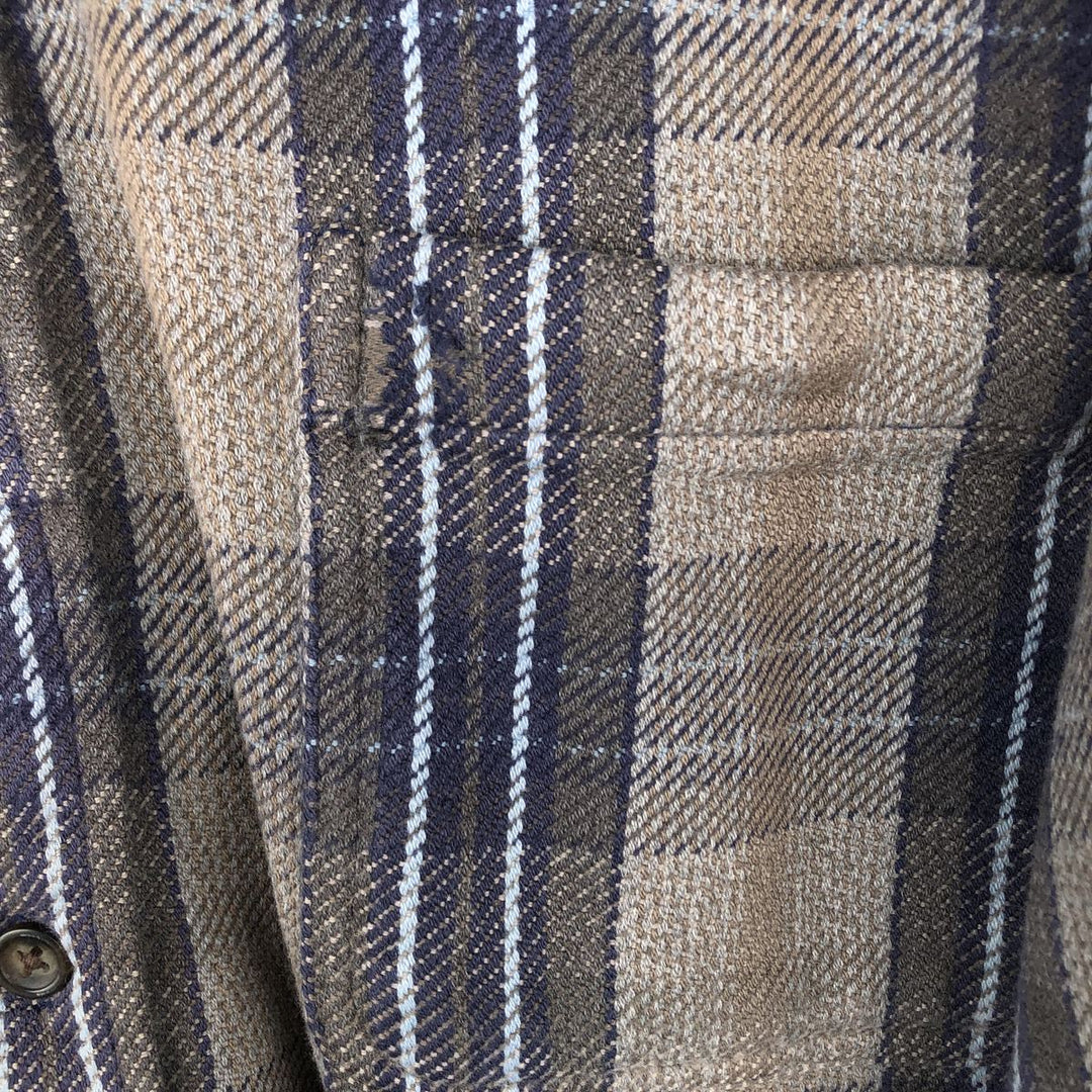90'S Vintage St. John's Bay Long Sleeve Flannel Check Shirt, Men's XL cotton Charcoal Vintage Second Hand