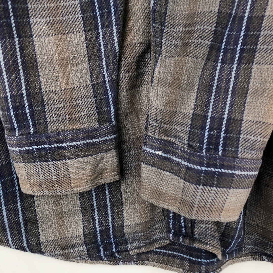 90'S Vintage St. John's Bay Long Sleeve Flannel Check Shirt, Men's XL cotton Charcoal Vintage Second Hand