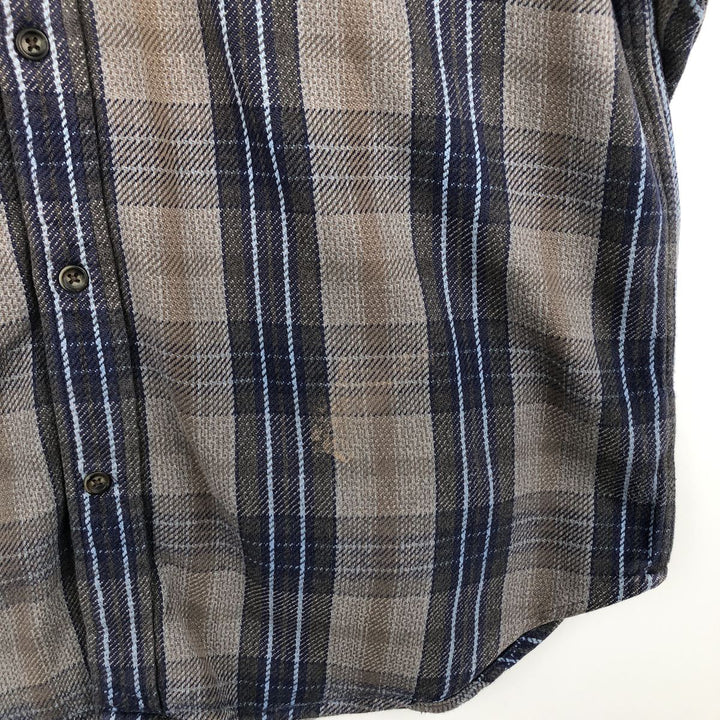90'S Vintage St. John's Bay Long Sleeve Flannel Check Shirt, Men's XL cotton Charcoal Vintage Second Hand