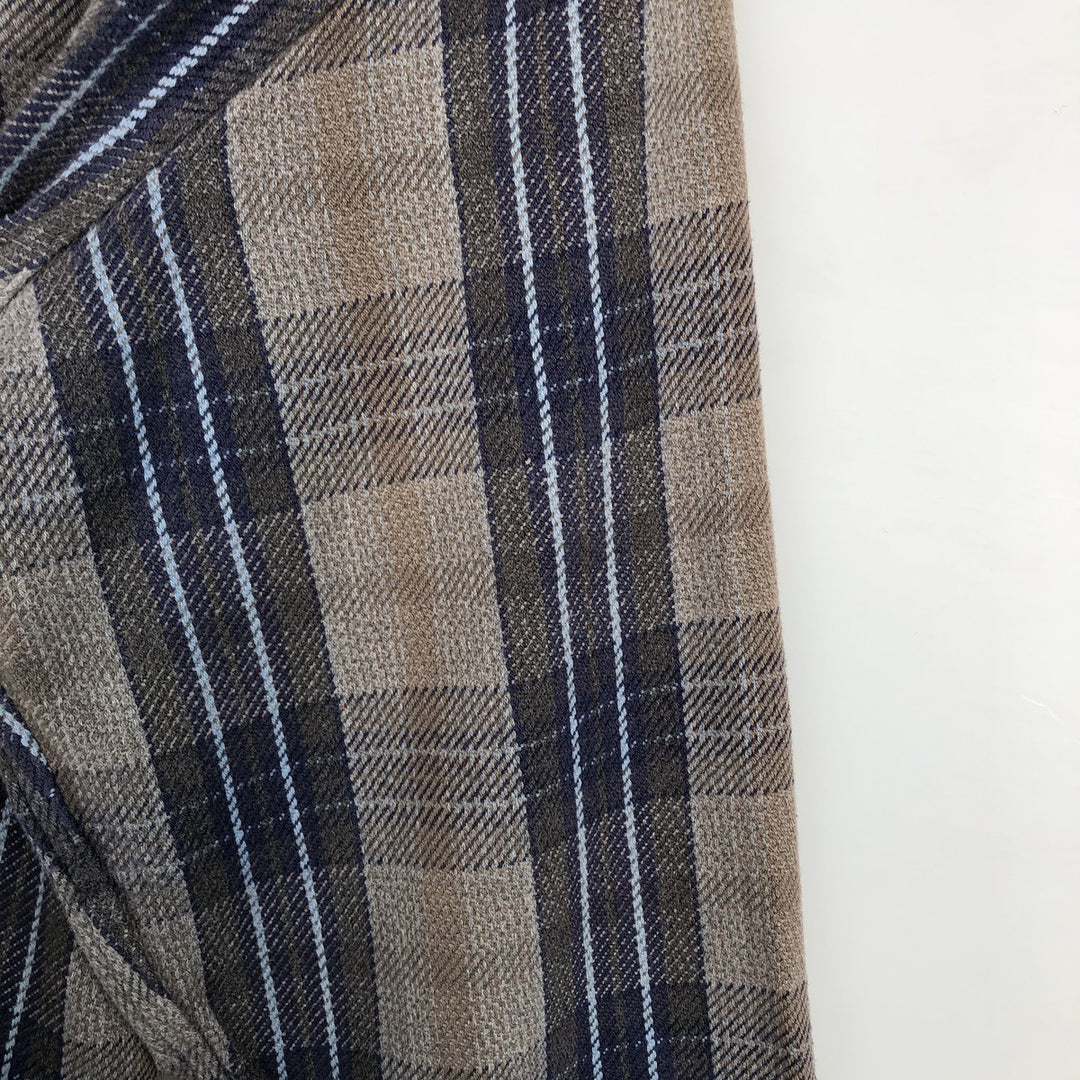 90'S Vintage St. John's Bay Long Sleeve Flannel Check Shirt, Men's XL cotton Charcoal Vintage Second Hand