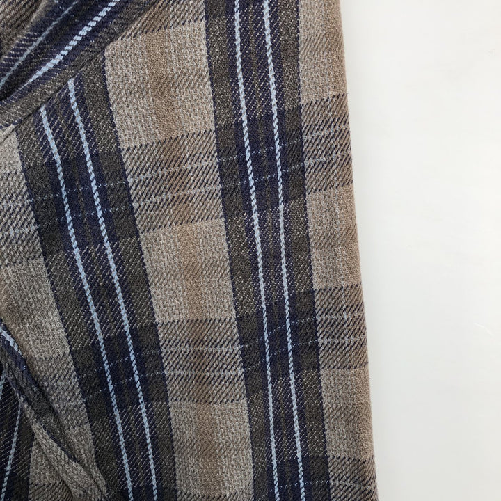 90'S Vintage St. John's Bay Long Sleeve Flannel Check Shirt, Men's XL cotton Charcoal Vintage Second Hand