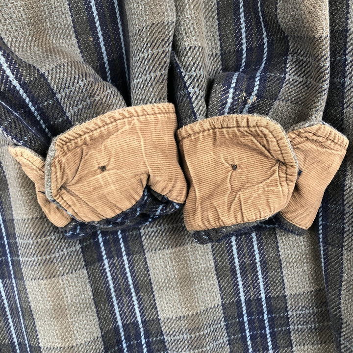 90'S Vintage St. John's Bay Long Sleeve Flannel Check Shirt, Men's XL cotton Charcoal Vintage Second Hand