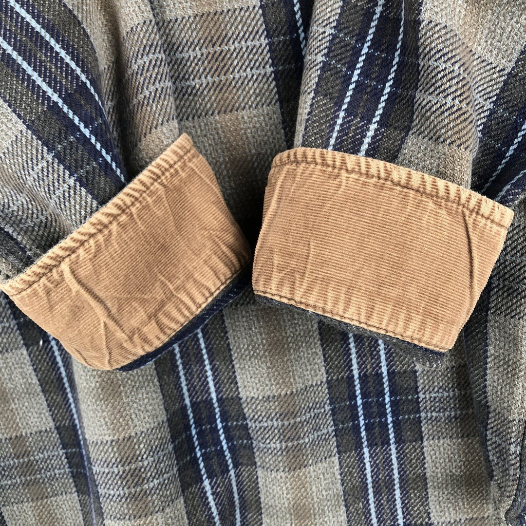 90'S Vintage St. John's Bay Long Sleeve Flannel Check Shirt, Men's XL cotton Charcoal Vintage Second Hand