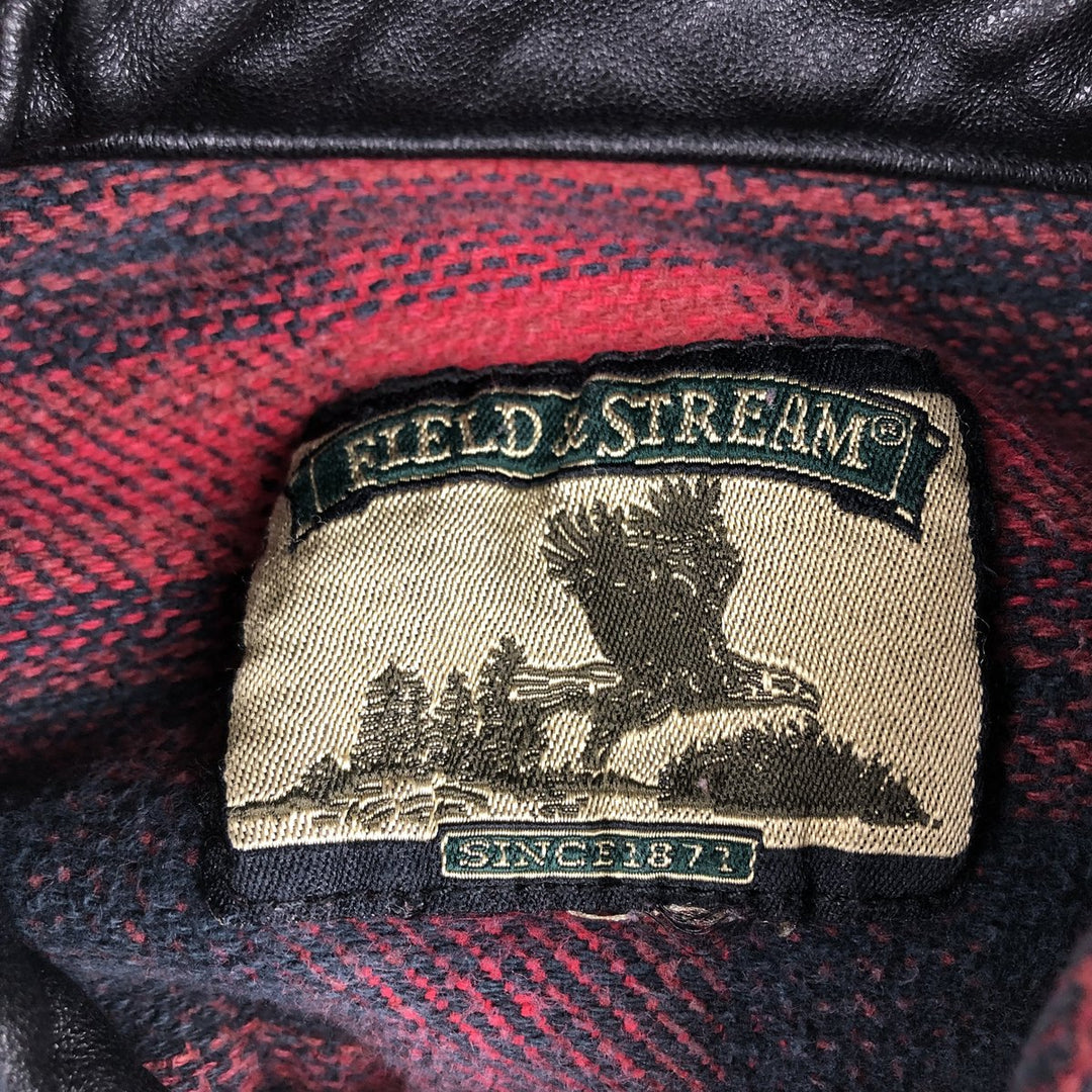 FIELD AND STREAM Long Sleeve Heavy Flannel Check Shirt, Men's Size L unclear red type Vintage Second Hand