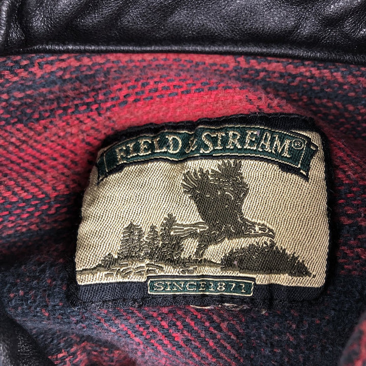 FIELD AND STREAM Long Sleeve Heavy Flannel Check Shirt, Men's Size L unclear red type Vintage Second Hand