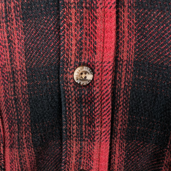 FIELD AND STREAM Long Sleeve Heavy Flannel Check Shirt, Men's Size L unclear red type Vintage Second Hand