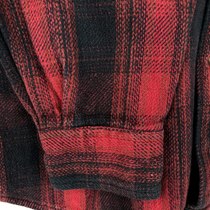 FIELD AND STREAM Long Sleeve Heavy Flannel Check Shirt, Men's Size L unclear red type Vintage Second Hand