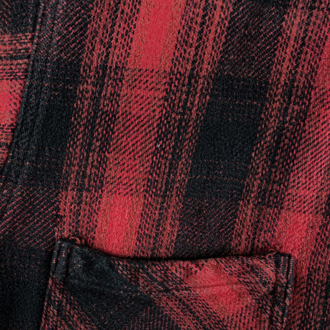 FIELD AND STREAM Long Sleeve Heavy Flannel Check Shirt, Men's Size L unclear red type Vintage Second Hand