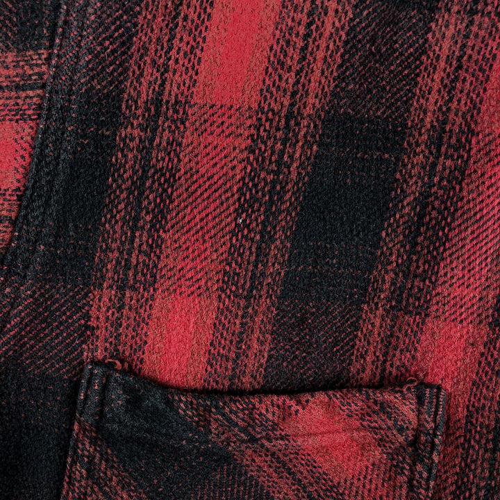 FIELD AND STREAM Long Sleeve Heavy Flannel Check Shirt, Men's Size L unclear red type Vintage Second Hand