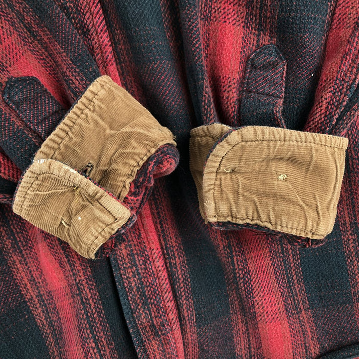 FIELD AND STREAM Long Sleeve Heavy Flannel Check Shirt, Men's Size L unclear red type Vintage Second Hand