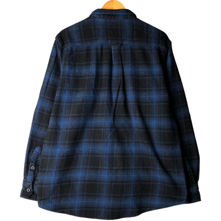 ORVIS Ombre Check Long Sleeve Heavy Flannel Check Shirt, Men's M cotton blue type Vintage Second Hand