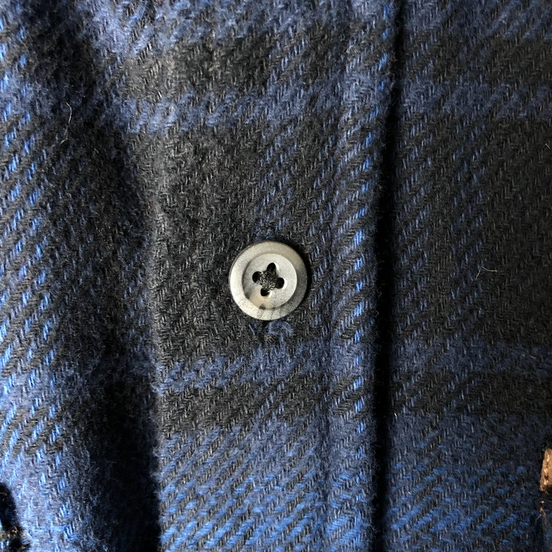 ORVIS Ombre Check Long Sleeve Heavy Flannel Check Shirt, Men's M cotton blue type Vintage Second Hand