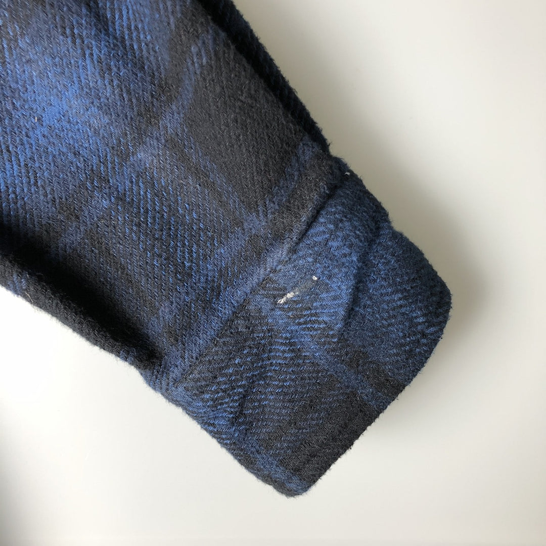 ORVIS Ombre Check Long Sleeve Heavy Flannel Check Shirt, Men's M cotton blue type Vintage Second Hand